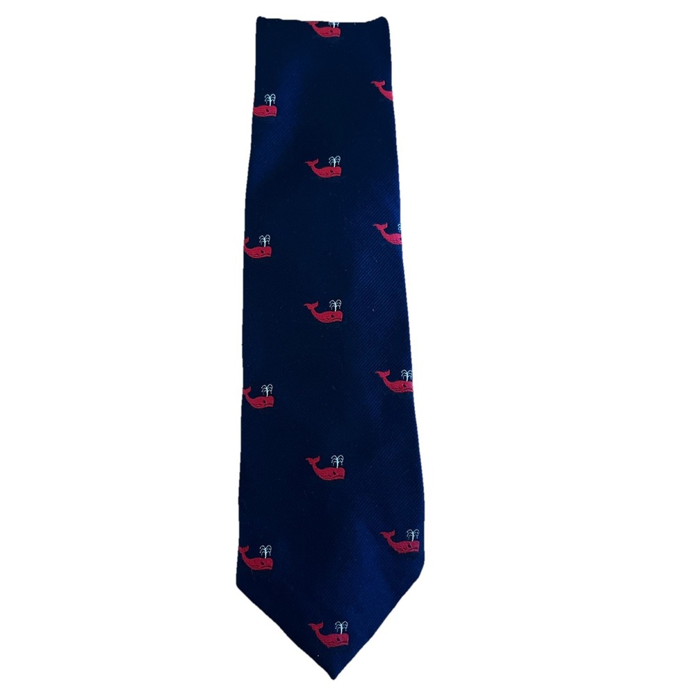 Murray's Toggery Shop Tie Blue with Whale Pattern